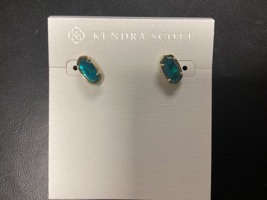 Grayson gold teal abalone studs