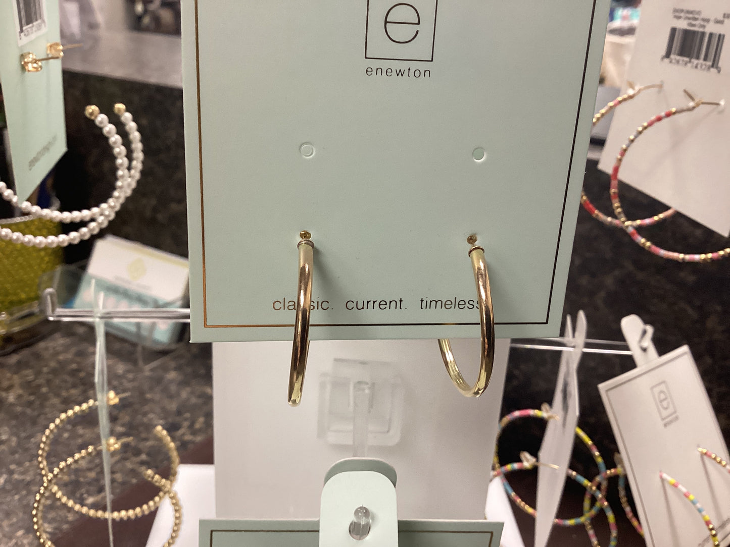 Round gold 1.25" hoop earrings