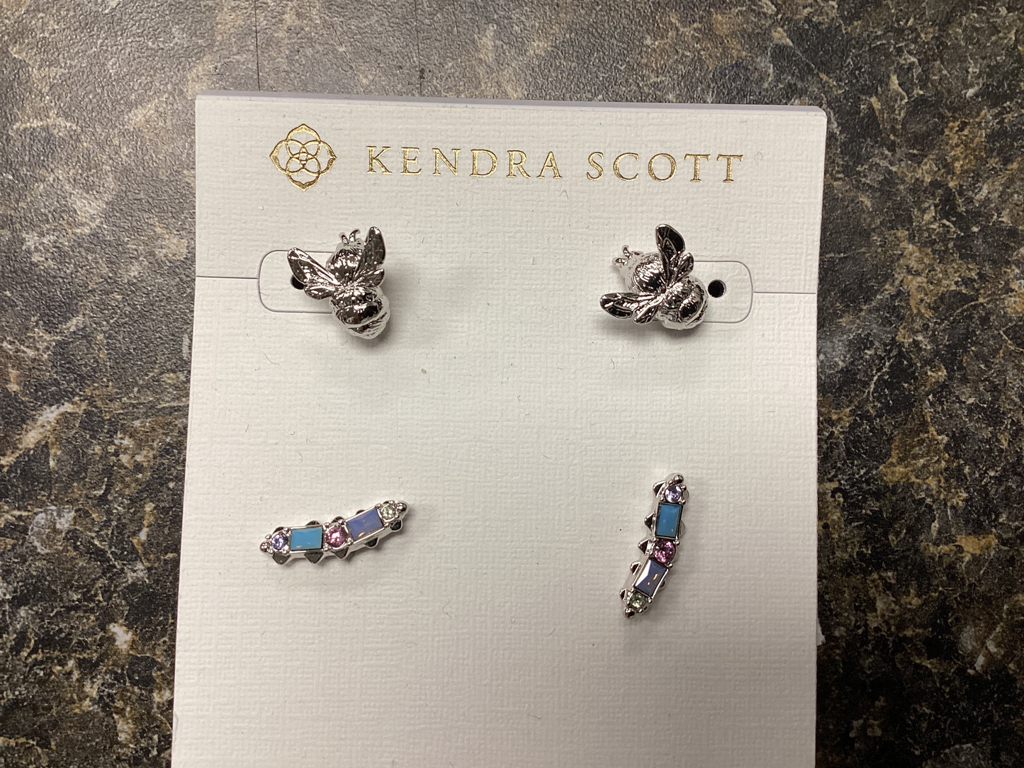 Devin silver pastel crystal set