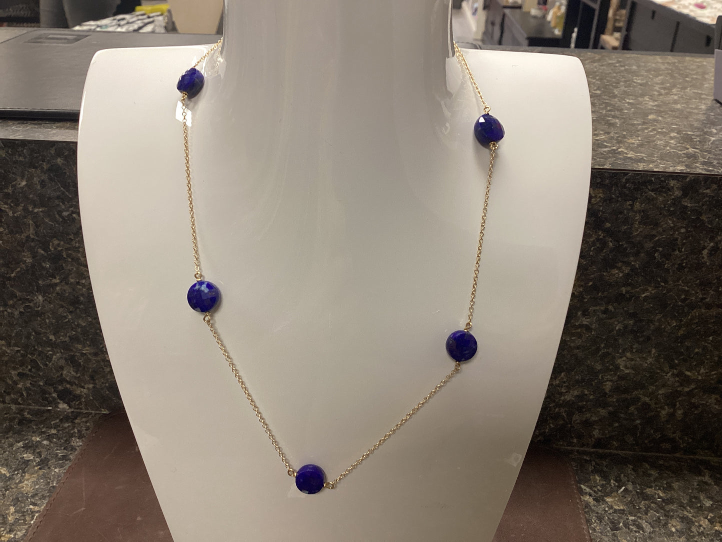 Admire gold lapis 15" choker necklace