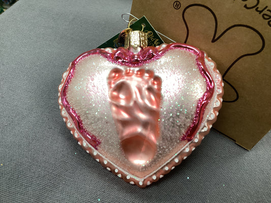 Baby Girl's Footprint ornament