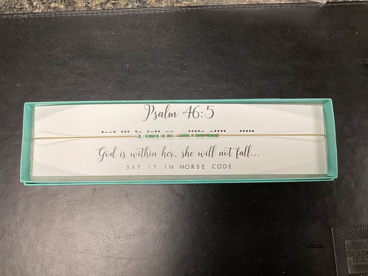 Psalm 46:5 Morse Code necklace