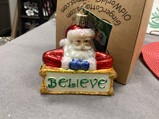 Believe Santa ornament
