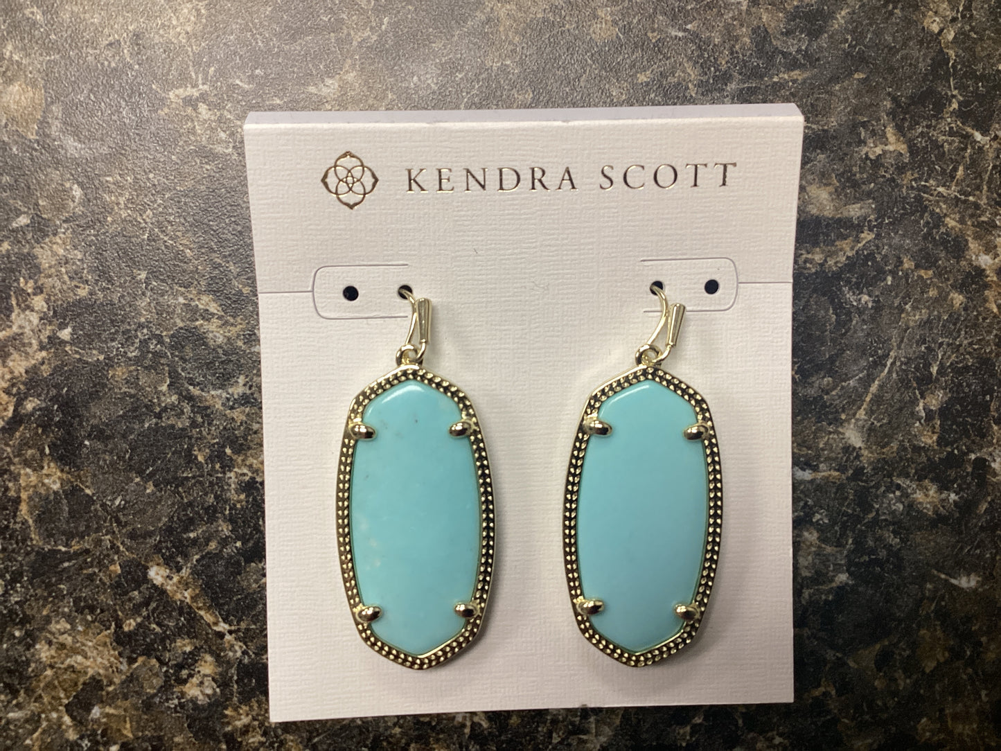 Elle gold blue magnesite earring