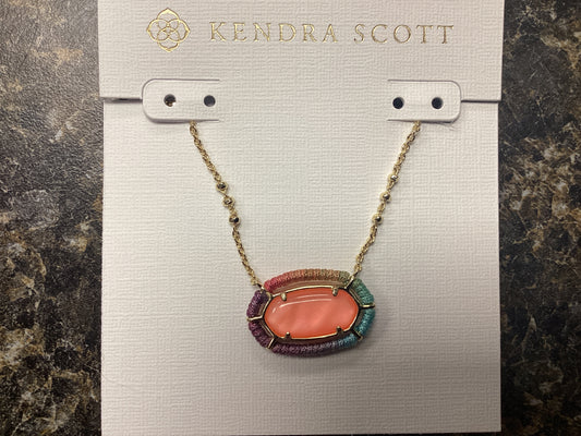 Elisa gold threaded coral illusion necklace