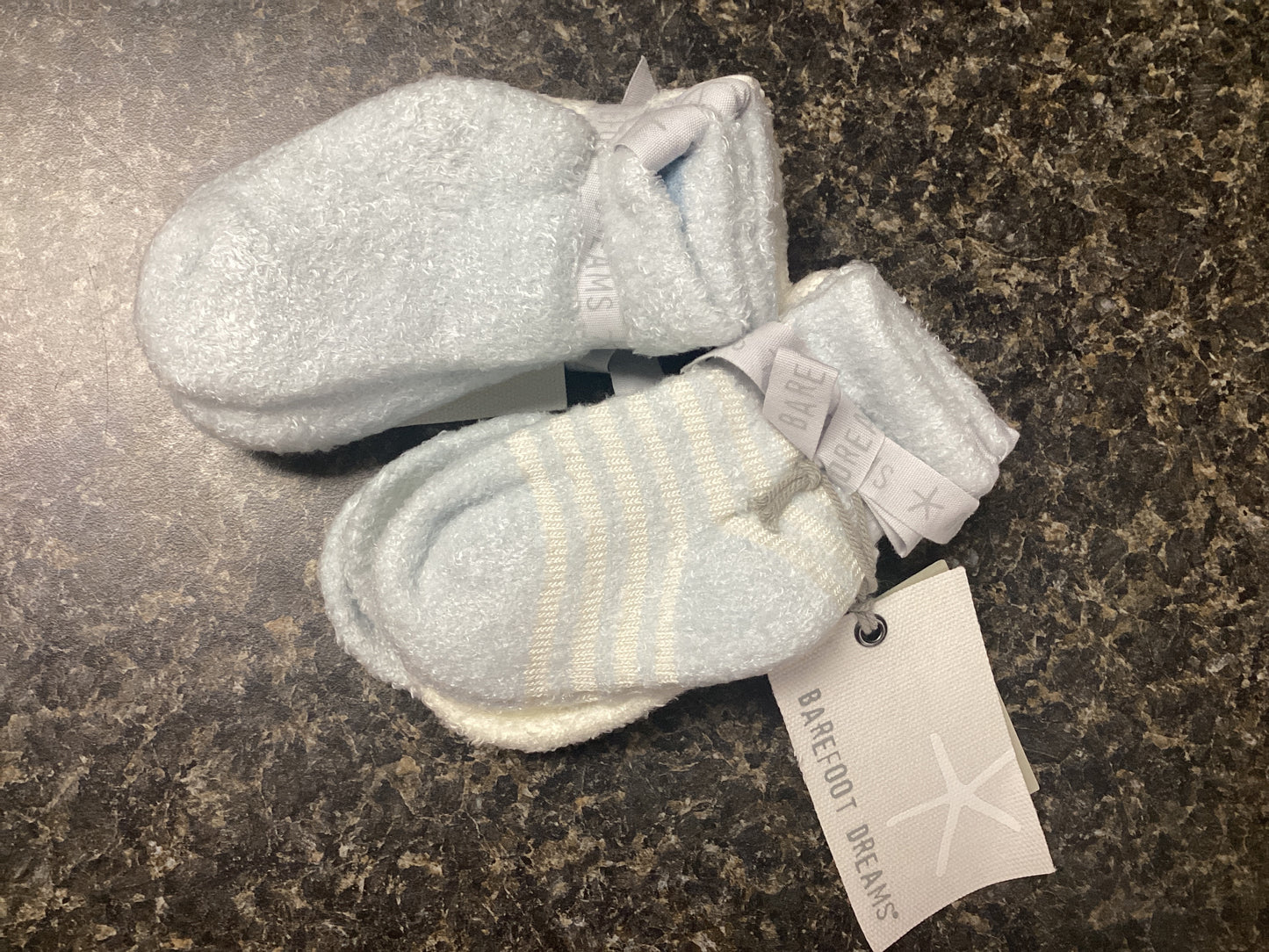 Infant sock set of 3 blue pearl