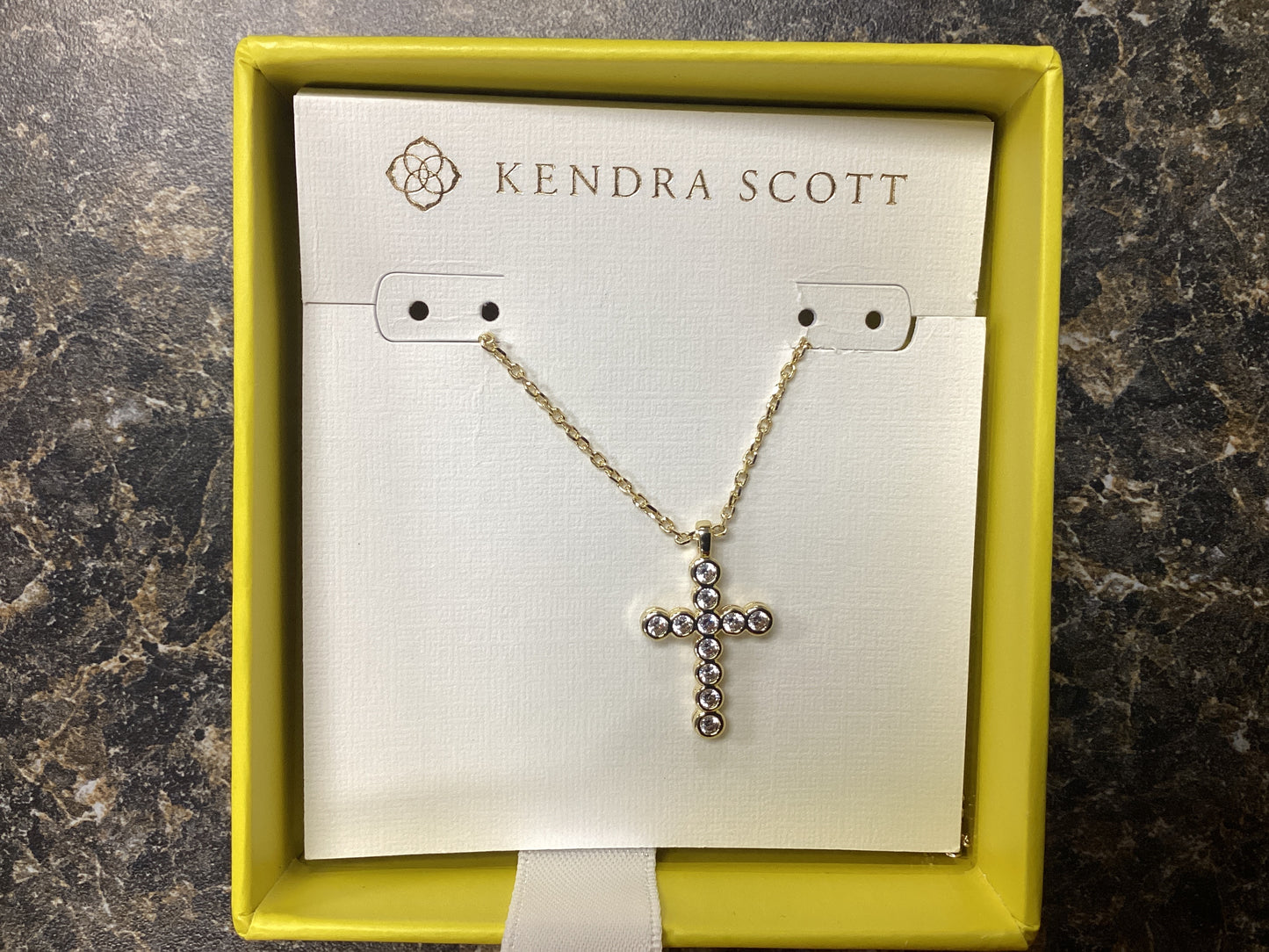Cross Crystal Pendant Necklace Boxed