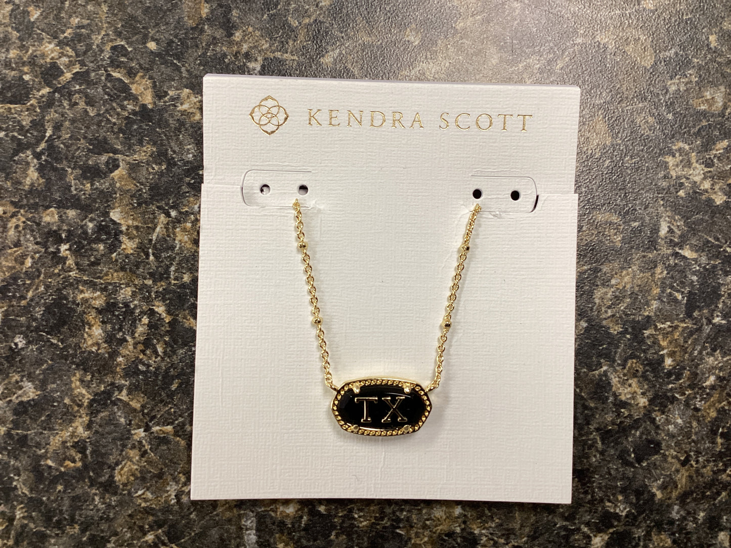 Elisa TX gold black necklace