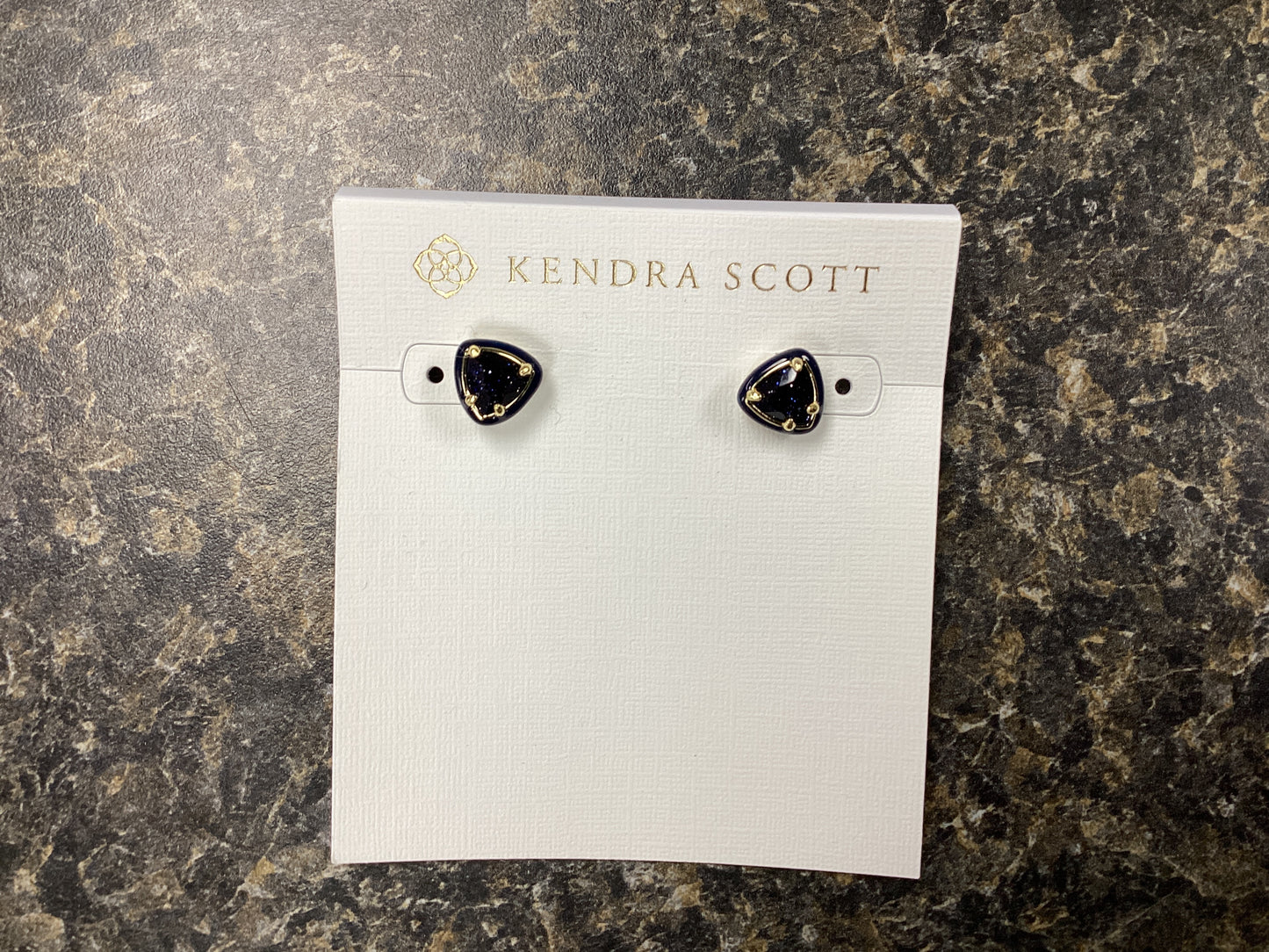 Arden enamel gold navy studs