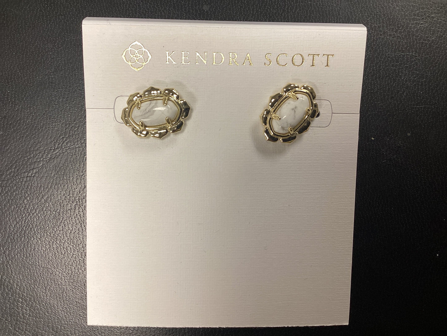 Piper gold white howlite stud earrings