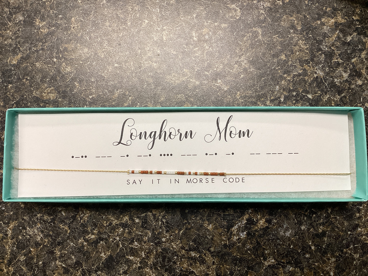 Longhorn Mom Morse Code Necklace