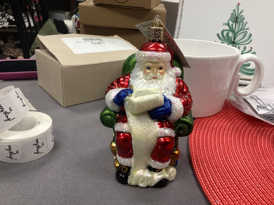 Santa Checking His List ornament