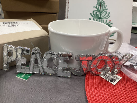silver mirror wording ornament