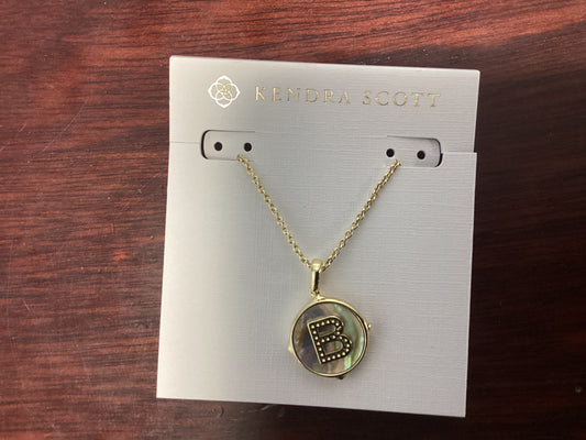 Letter B gold disc irid necklac