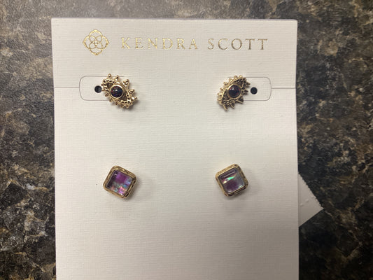 Gemma gold mauve earring set