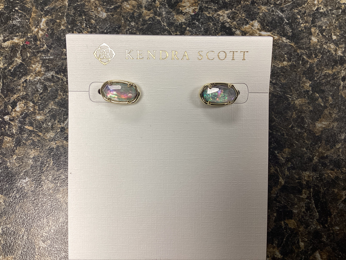 Grayson gold lilac abalone stud earrings