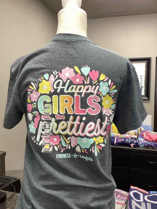 Short Sleeve - Happy Girls are Prettier - Small