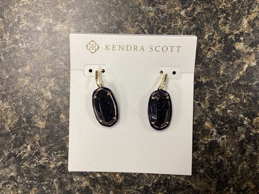 Dani enamel navy goldstone earr