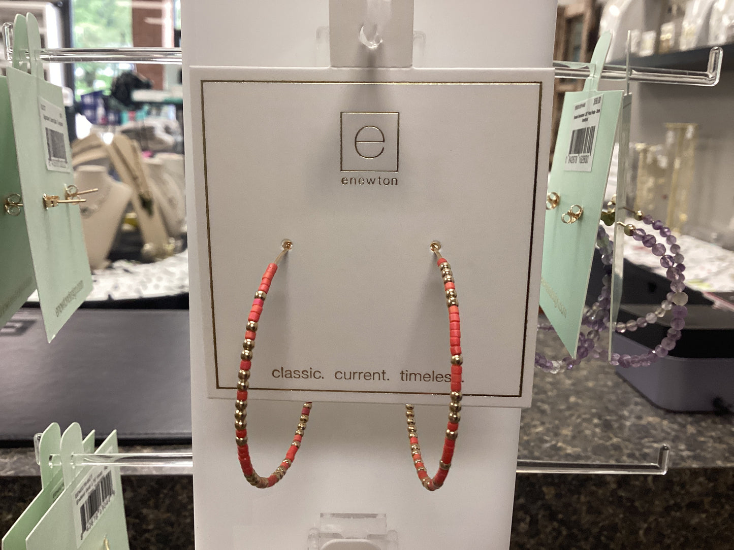 Hope Unwritten coral hoop earrings