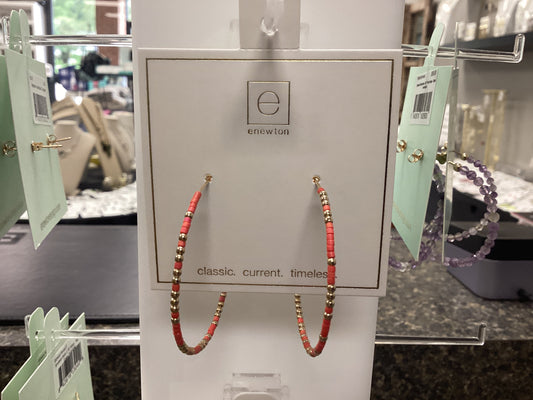 Hope Unwritten coral hoop earrings