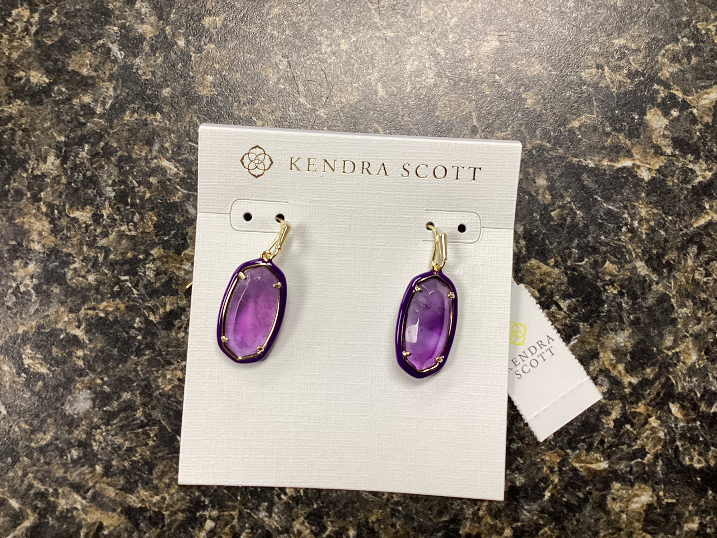 Dani enamel gold amethyst earri