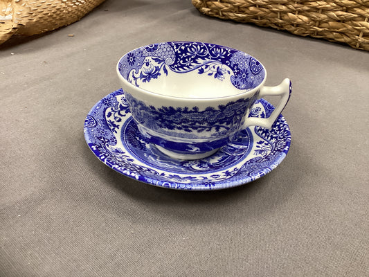 Blue Italian Cup and Saucer