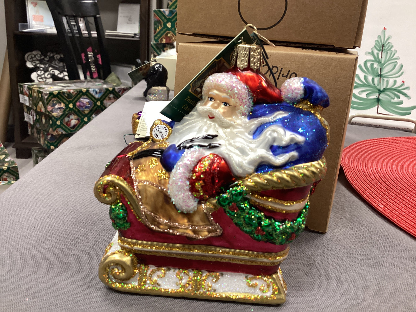 Santa in Sleigh ornament
