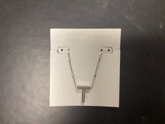 Letter T silver pendant necklace