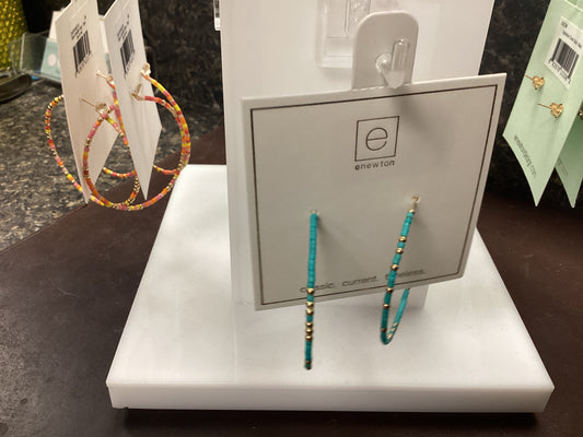Hope Unwritten cyan hoop earrings
