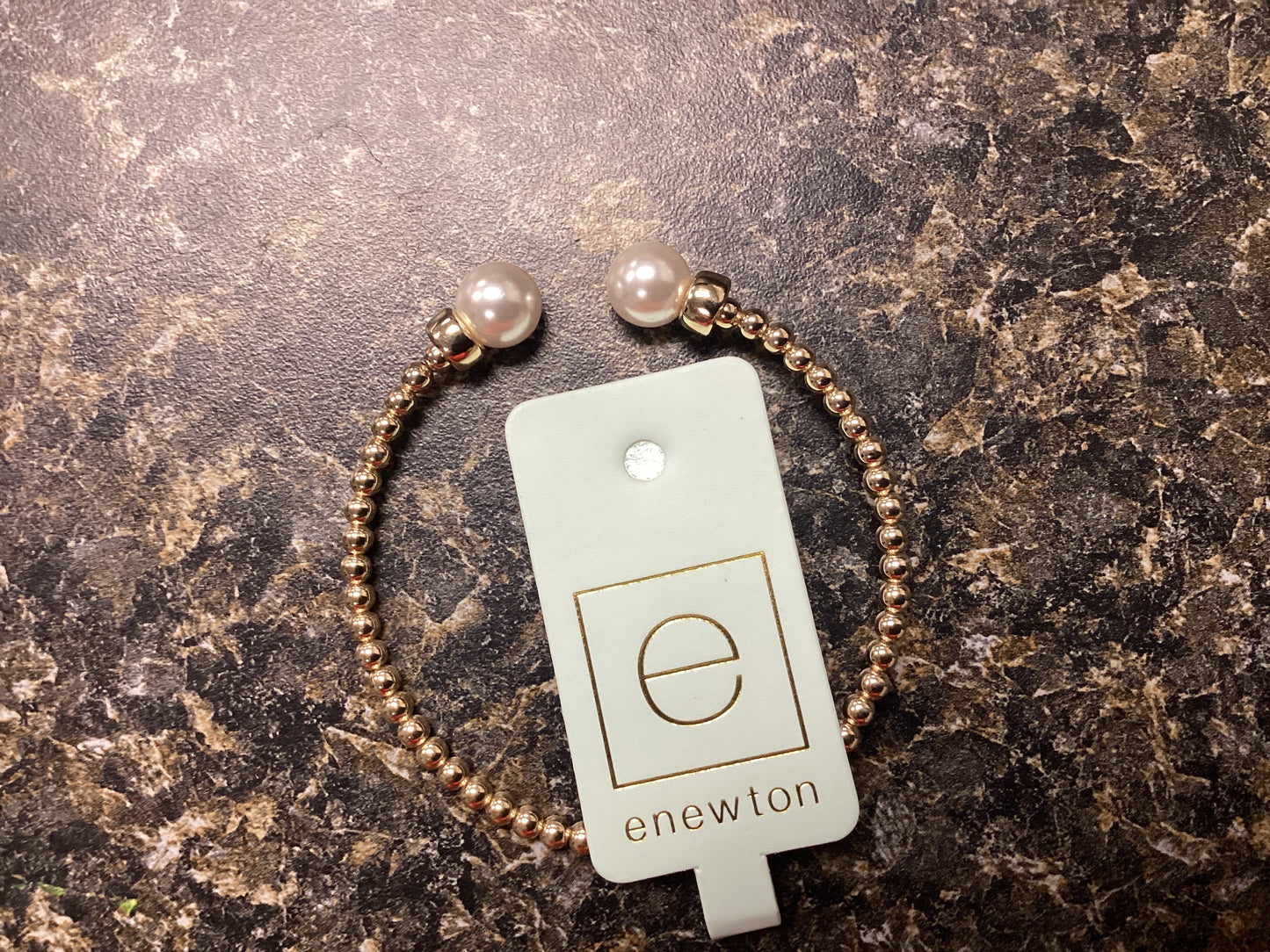 Classic gold 3mm bead cuff PEARL