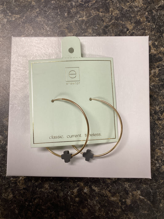Endless Gold Charcoal hoop earr