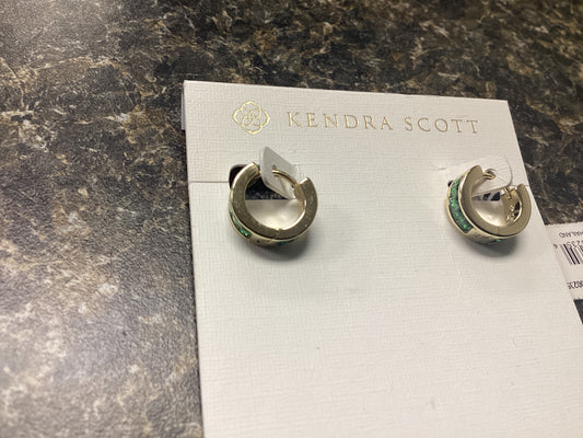 Jack gold green crystal huggie earrings