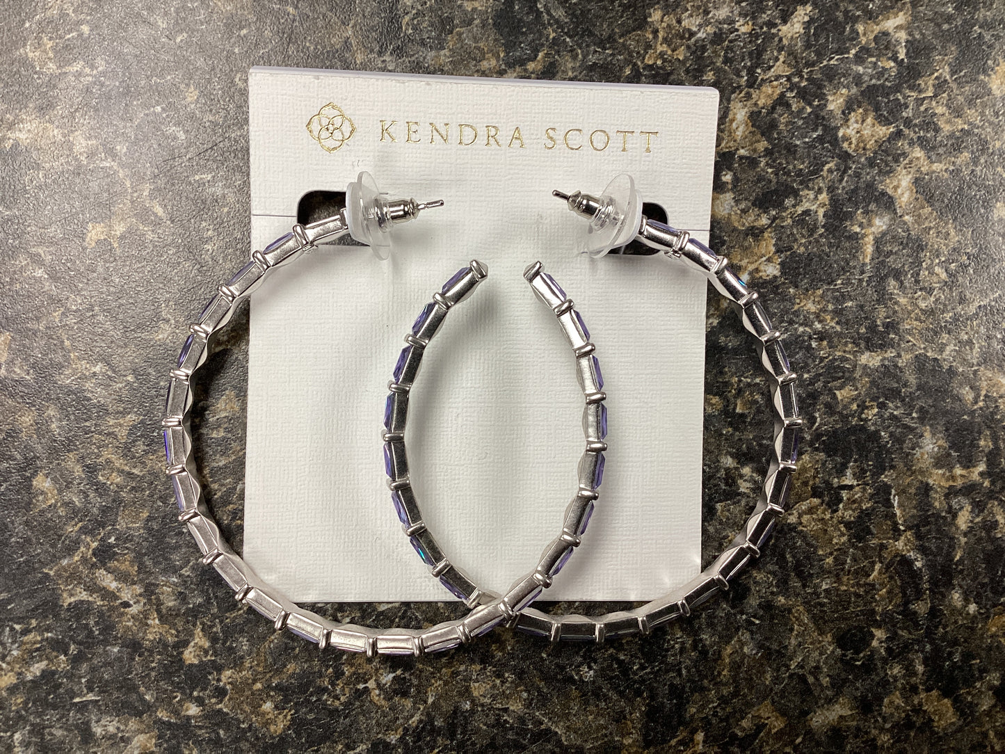 Thora rhod lilac crystal earrings