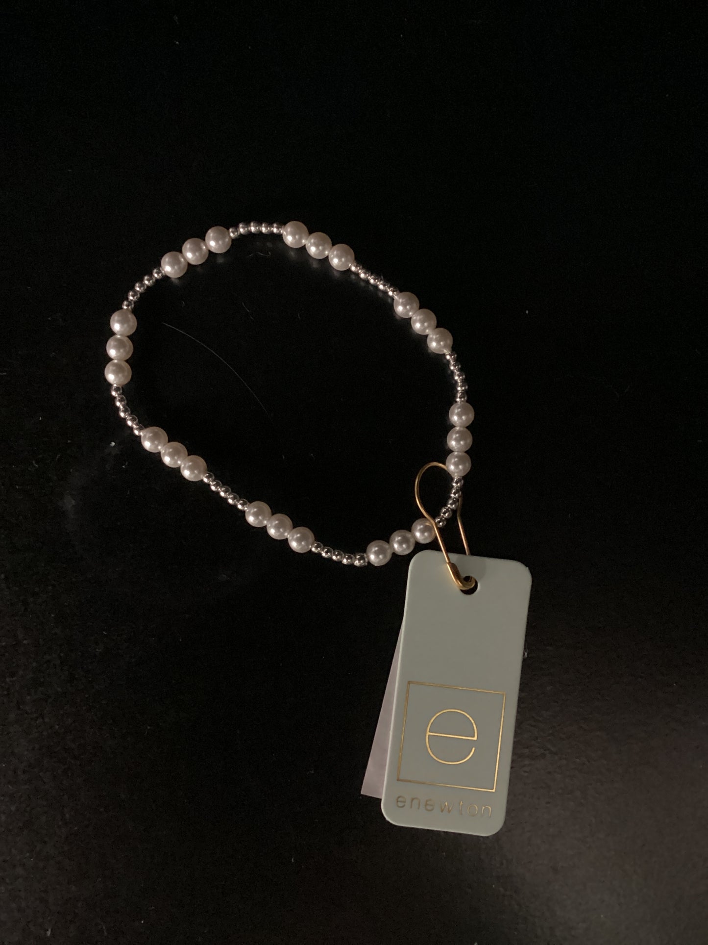 Classic Joy Pattern Sterling 4mm Bead Bracelet- Pearl