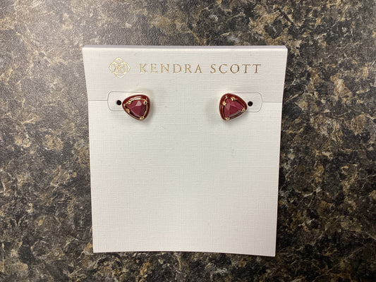 Arden enamel gold maroon studs