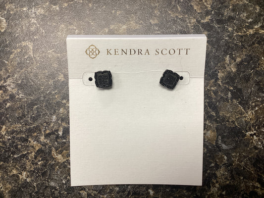 Mallory gunmetal black drusy earrings