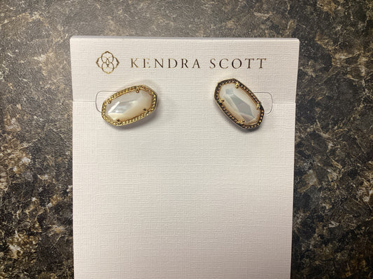Ellie gold ivory earrings