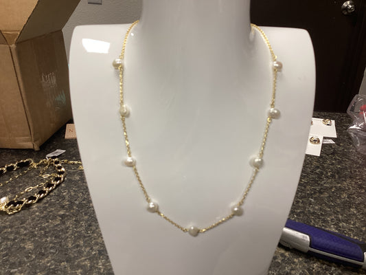Leighton pearl strand necklace gold