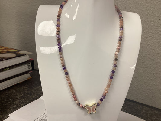 Lillia gold beaded pastel necklace