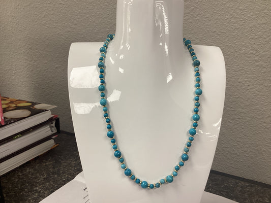 Jovie gold teal beaded necklace