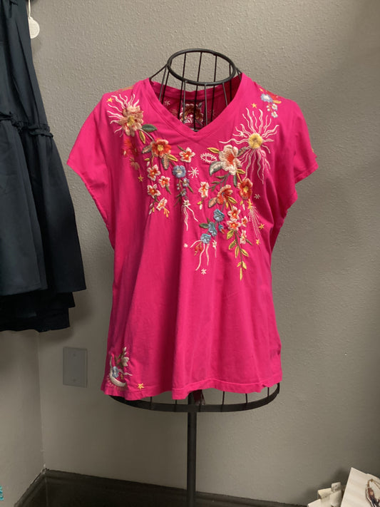 Lissa flutter sleeve pink Large