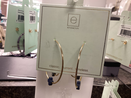 Endless Gold Navy Hoop Earrings
