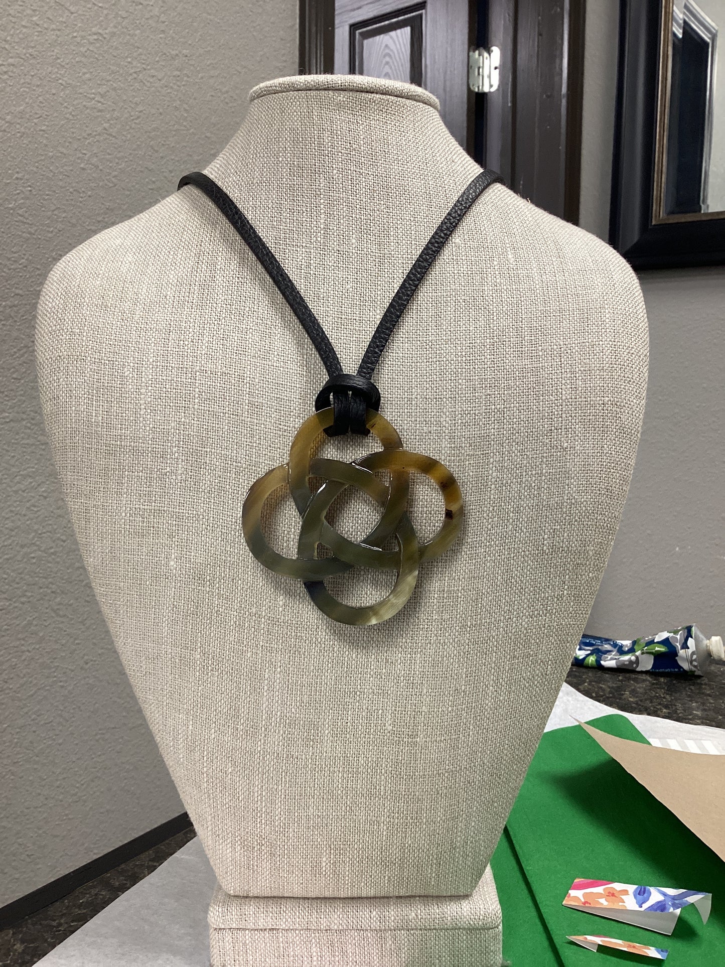 Interlok Black horn necklace