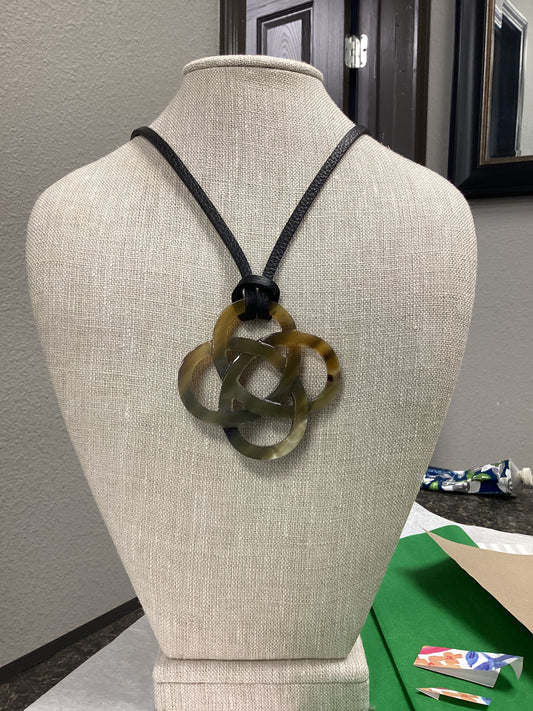Interlok Black horn necklace