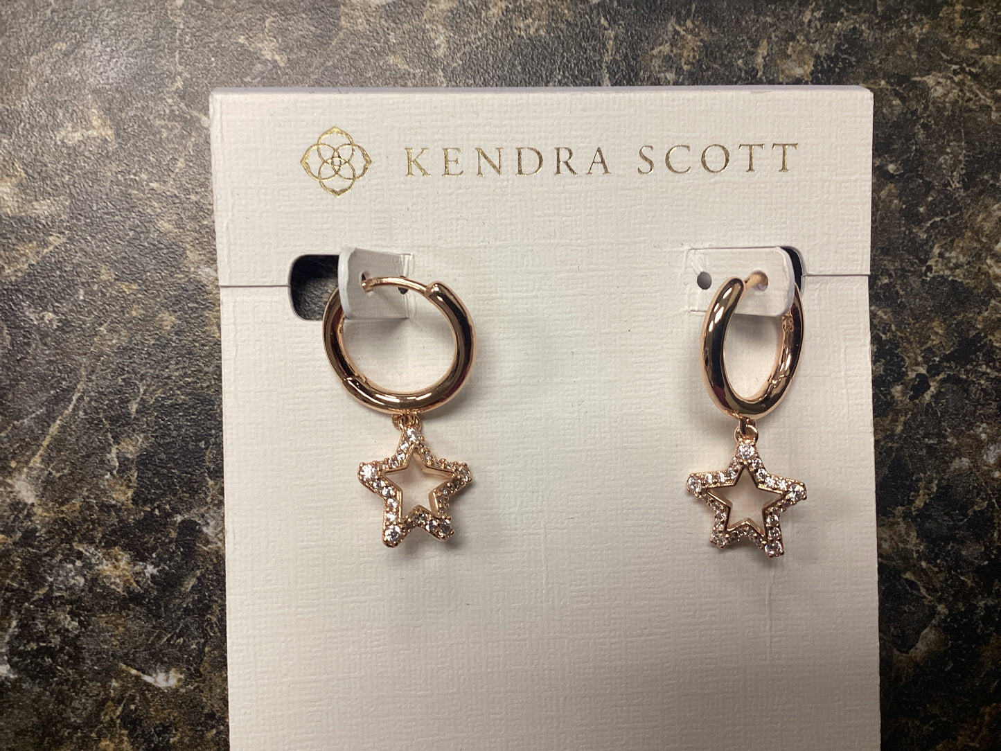 Jae Star rose gold crystal huggies