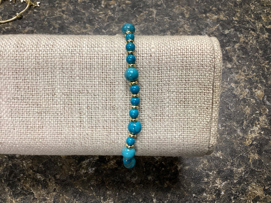 Jovie gold teal bead bracelet