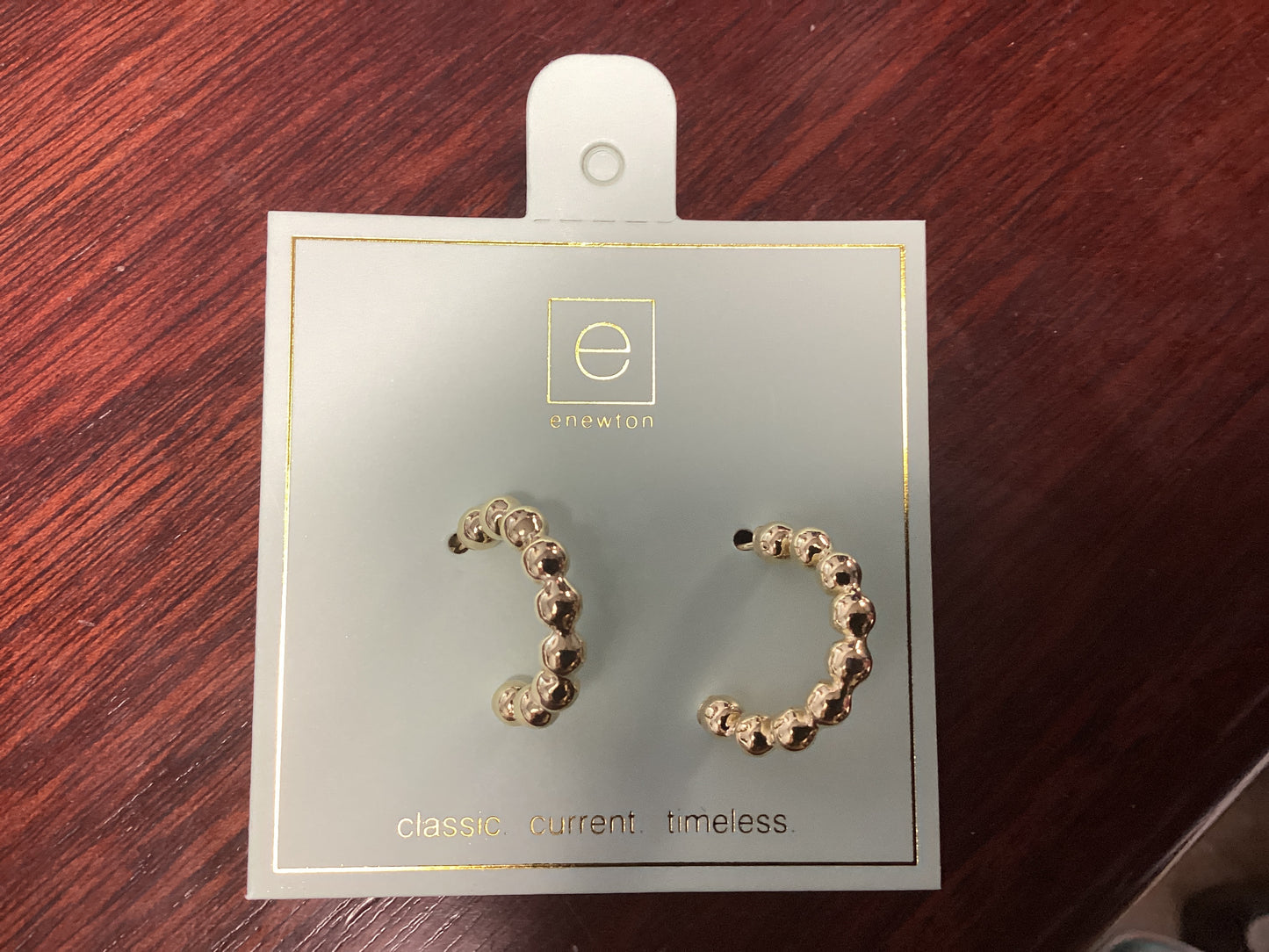 Beaded classic 1” post hoop 4mm gold