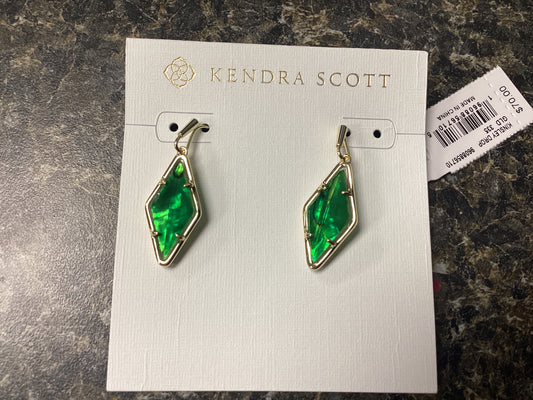 Kinsley drop ear gold Kelly green illusion