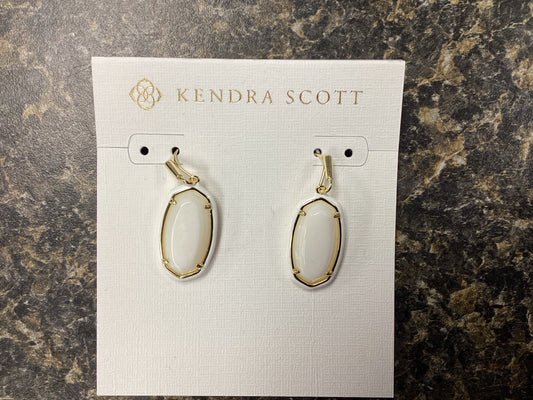 Dani enamel gold white earrings