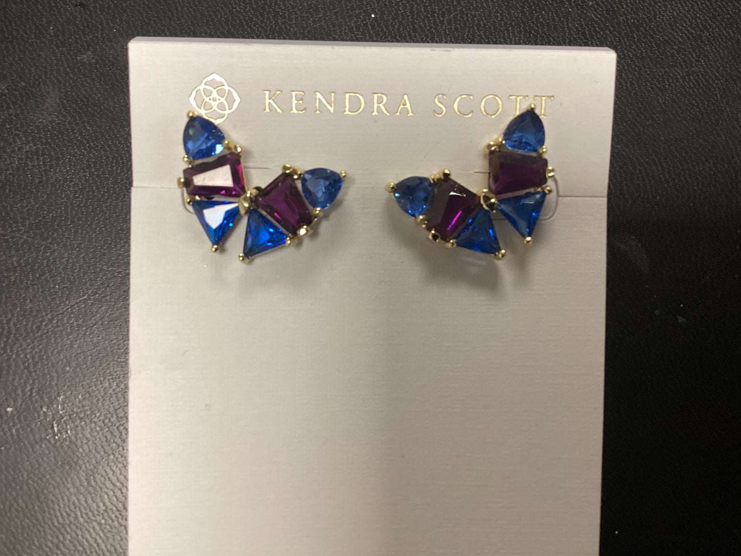 Bella butterfly gold blue stud earrings